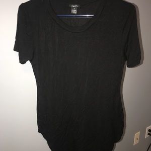 Black Short Sleeve Tunic Top